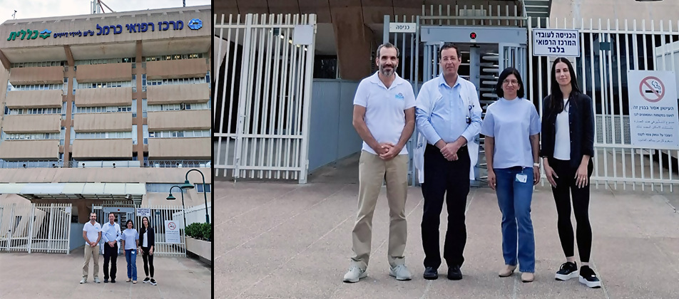 חלי רוסטוקר מרכזת החדשנות בכרמל עם ד"ר זיו יקותיאלי ד"ר דניאל גולן וד"ר עלוית וולף מכרמל. צילום: אלי דדון וירון חזן דוברות כרמל